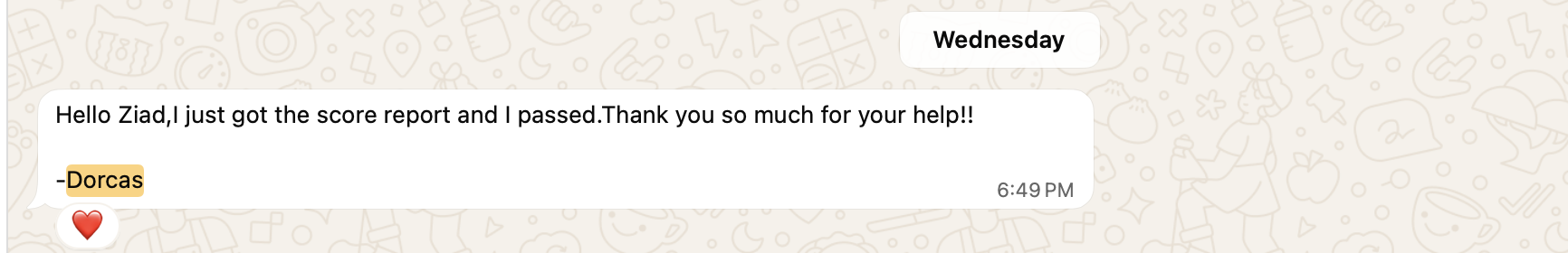 Feedback from Dorcas about tutor Ziad